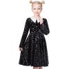 Sunny Fashion Girls Dress Unicorn Rainbow Long Sleeve Casual Dress Size 3-8(Black Stars)