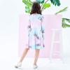 Sunny Fashion Girls Dress Unicorn Rainbow Long Sleeve Casual Dress Size 3-8(Blue)