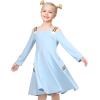 Sunny Fashion Girls Dress Unicorn Rainbow Long Sleeve Casual Dress Size 3-8(Blue Rainbow Cloud)