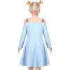 Sunny Fashion Girls Dress Unicorn Rainbow Long Sleeve Casual Dress Size 3-8(Blue Rainbow Cloud)