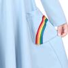 Sunny Fashion Girls Dress Unicorn Rainbow Long Sleeve Casual Dress Size 3-8(Blue Rainbow Cloud)