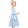 Sunny Fashion Girls Dress Unicorn Rainbow Long Sleeve Casual Dress Size 3-8(Blue Rainbow Cloud)