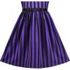 Sunny Fashion Girls Dress Unicorn Rainbow Long Sleeve Casual Dress Size 3-8(Purple Striped)