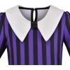 Sunny Fashion Girls Dress Unicorn Rainbow Long Sleeve Casual Dress Size 3-8(Purple Striped)