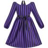 Sunny Fashion Girls Dress Unicorn Rainbow Long Sleeve Casual Dress Size 3-8(Purple Striped)