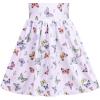 Sunny Fashion Girls Dress Unicorn Rainbow Long Sleeve Casual Dress Size 3-8(White Butterfly)