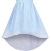 Sunny Fashion Girls Dress Yellow Leaf Sleeveless Summer Party Size 6-12(Blue Swiss Dot)