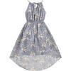Sunny Fashion Girls Dress Yellow Leaf Sleeveless Summer Party Size 6-12(Gray)