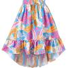 Sunny Fashion Girls Dress Yellow Leaf Sleeveless Summer Party Size 6-12(Multi-color)