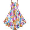 Sunny Fashion Girls Dress Yellow Leaf Sleeveless Summer Party Size 6-12(Multi-color)