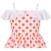 Sunny Fashion Girls Dress Yellow Leaf Sleeveless Summer Party Size 6-12(Orange Red)