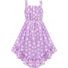 Sunny Fashion Girls Dress Yellow Leaf Sleeveless Summer Party Size 6-12(Purple)