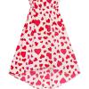 Sunny Fashion Girls Dress Yellow Leaf Sleeveless Summer Party Size 6-12(Red)