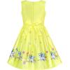 Sunny Fashion Girls Dress Yellow Unicorn Print Birthday Party Size 3-10