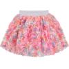 Sunny Fashion Girls Gray 2 Piece Shirt Butterfly Multicolor Rainbow Floral Skirt(Gray)