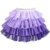 Sunny Fashion Girls Gray 2 Piece Shirt Butterfly Multicolor Rainbow Floral Skirt(Lavender Purple Ombre)
