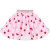 Sunny Fashion Girls Gray 2 Piece Shirt Butterfly Multicolor Rainbow Floral Skirt(Pink Heart)