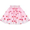 Sunny Fashion Girls Gray 2 Piece Shirt Butterfly Multicolor Rainbow Floral Skirt(Pink Heart)