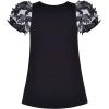 Sunny Fashion Girls Short Sleeve Tee T-Shirt Butterfly Sleeve Cotton Casual(Black)