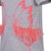 Sunny Fashion Girls Short Sleeve Tee T-Shirt Butterfly Sleeve Cotton Casual(Gray)