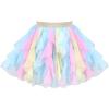 Sunny Fashion Girls Skirt Navy Blue Pearl Stars Sparkling Tutu Dancing Size 4-12(Blue Pink)