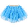 Sunny Fashion Girls Skirt Navy Blue Pearl Stars Sparkling Tutu Dancing Size 4-12(Blue Sequin)