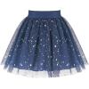 Sunny Fashion Girls Skirt Navy Blue Pearl Stars Sparkling Tutu Dancing Size 4-12(Blue Stars)