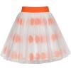 Sunny Fashion Girls Skirt Navy Blue Pearl Stars Sparkling Tutu Dancing Size 4-12(Orange)