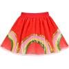 Sunny Fashion Girls Skirt Navy Blue Pearl Stars Sparkling Tutu Dancing Size 4-12(Red Rainbow)