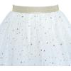 Sunny Fashion Girls Skirt Navy Blue Pearl Stars Sparkling Tutu Dancing Size 4-12(White)