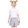 Sunny Fashion Girls T-Shirt Top Short Pants Gym Active White Gray Heart(Gray)