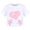 Sunny Fashion Girls T-Shirt Top Short Pants Gym Active White Gray Heart(Gray)