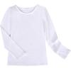 Sunny Fashion Girls White Long Sleeve T-Shirt Top Rainbow Sequins Letter Star(Plain White)