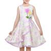 Sunny Fashion 3 Layers Girls Dress Sunflower Wave Pageant Bridesmaid Kids(Light Purple)