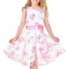 Sunny Fashion 3 Layers Girls Dress Sunflower Wave Pageant Bridesmaid Kids(Pink Flower)