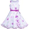 Sunny Fashion 3 Layers Girls Dress Sunflower Wave Pageant Bridesmaid Kids(Purple Maple Leaf)