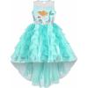 Sunny Fashion Flower Girl Dress Champagne Sequin Hi-Low Wedding Bridesmaid(Green)