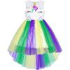 Sunny Fashion Flower Girl Dress Champagne Sequin Hi-Low Wedding Bridesmaid(Mardi Gras)