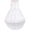 Sunny Fashion Flower Girl Dress Champagne Sequin Hi-Low Wedding Bridesmaid(White)