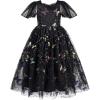 Sunny Fashion Flower Girls Dress Lace Hem Wedding First Communion Size 6-14(Black Butterfly)
