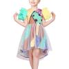 Sunny Fashion Girl Dress Pink Tulle Sequin Unicorn Star Moon Party Ruffle(Multi-color)