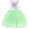 Sunny Fashion Girls Dress Birthday Princess Ruffle Dress Cake Balloon Print(Green Birthday Cake)