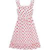 Sunny Fashion Girls Dress Chiffon Suspender Yellow Floral Ruffle Sleeveless(Red Heart)