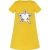Sunny Fashion Girls Dress Cotton Casual Star Embroidered Violet Red Size 3-7(Yellow)