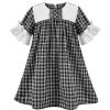 Sunny Fashion Girls Dress Denim Short Sleeve School Uniform Size 5-12(Black)