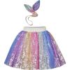 Sunny Fashion Girls Dress Easter Egg Hunter Bunny Skirt Rabbit Bunny Headband(Shining Colorful Set)