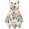 Sunny Fashion Girls Dress Flower Print Hanky Hem Princess Size 7-14(Multi-color)
