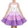 Sunny Fashion Girls Dress Ice Cream Rainbow Striped Suspender Sleeveless(Purple)