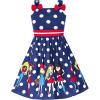 Sunny Fashion Girls Dress Ladybug Polka Dot Bow Tie(Blue Dot)