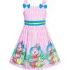Sunny Fashion Girls Dress Ladybug Polka Dot Bow Tie(Pink Bunny)